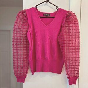 Women's Joseph A. puffy sheer long sleeve blouse.